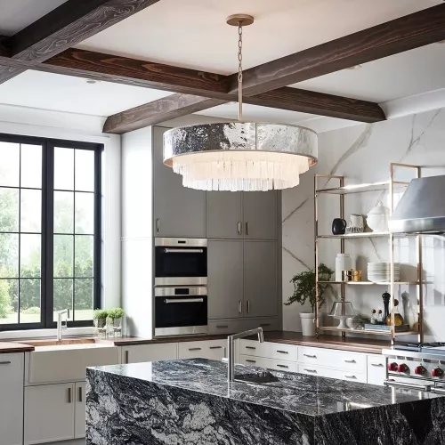 Lampa wisząca Reverie - 8 źródeł światła - Szampańskie złoto