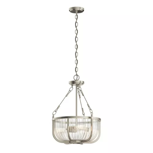 Lampa wisząca / półplafon Roux - 3 źródła światła - Szczotkowany nikiel