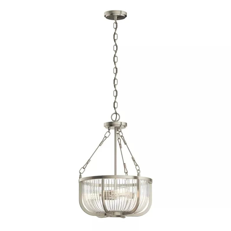 Lampa wisząca / półplafon Roux - 3 źródła światła - Szczotkowany nikiel