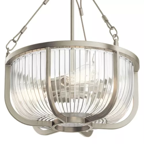 Lampa wisząca / półplafon Roux - 3 źródła światła - Szczotkowany nikiel
