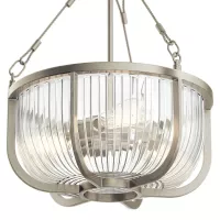 Lampa wisząca / półplafon Roux - 3 źródła światła - Szczotkowany nikiel