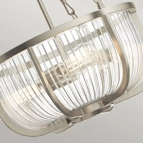 Lampa wisząca / półplafon Roux - 3 źródła światła - Szczotkowany nikiel