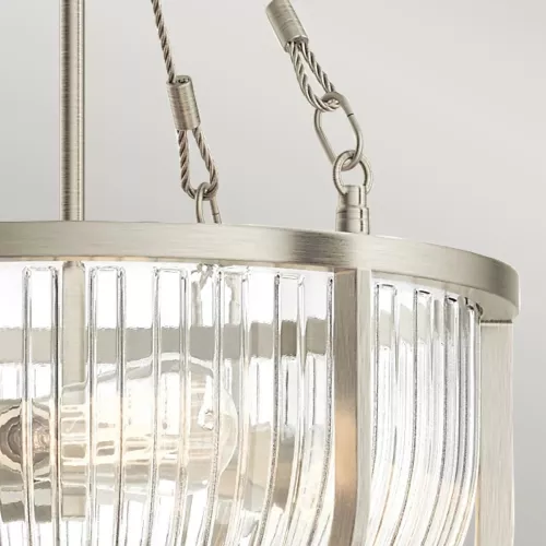 Lampa wisząca / półplafon Roux - 3 źródła światła - Szczotkowany nikiel
