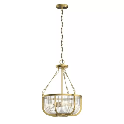 Lampa wisząca / półplafon Roux - 3 źródła światła - Naturalny mosiądz