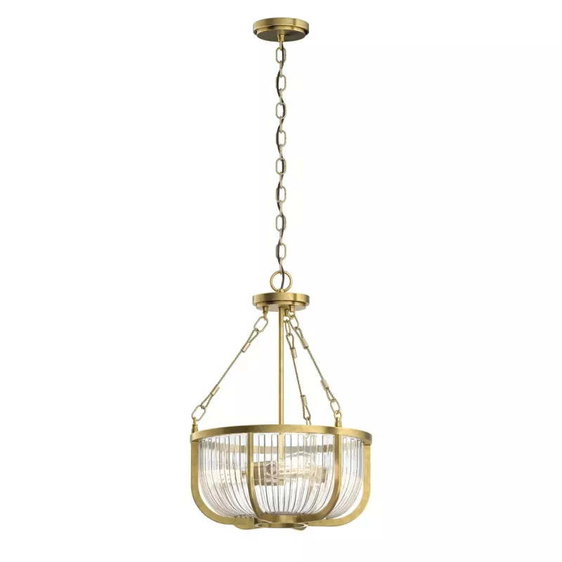 Lampa wisząca / półplafon Roux - 3 źródła światła - Naturalny mosiądz