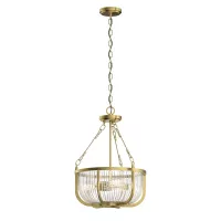 Lampa wisząca / półplafon Roux - 3 źródła światła - Naturalny mosiądz