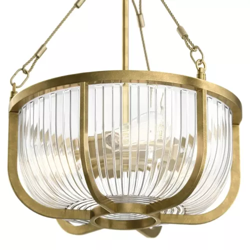 Lampa wisząca / półplafon Roux - 3 źródła światła - Naturalny mosiądz