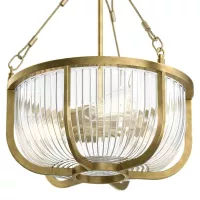 Lampa wisząca / półplafon Roux - 3 źródła światła - Naturalny mosiądz