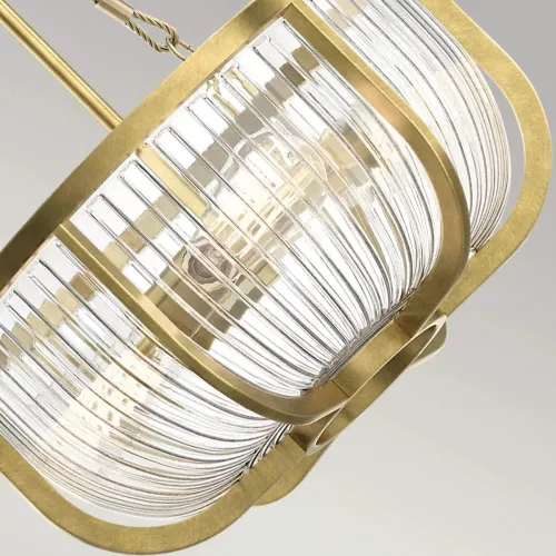 Lampa wisząca / półplafon Roux - 3 źródła światła - Naturalny mosiądz