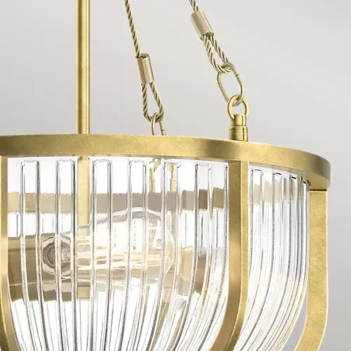 Lampa wisząca / półplafon Roux - 3 źródła światła - Naturalny mosiądz
