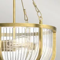Lampa wisząca / półplafon Roux - 3 źródła światła - Naturalny mosiądz