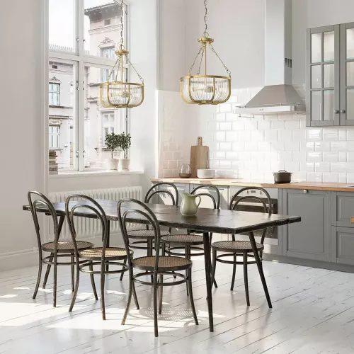 Lampa wisząca / półplafon Roux - 3 źródła światła - Naturalny mosiądz