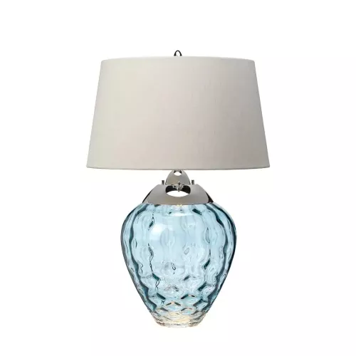 Lampa stołowa Samara - 2 źródła światła - Polerowany nikiel, niebieski