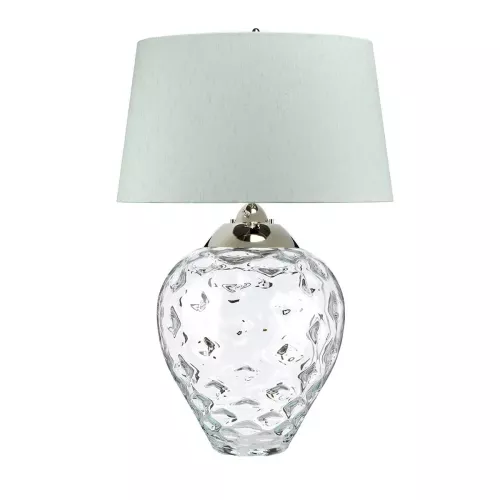 Duża lampa stołowa Samara - 2 źródła światła - Polerowany nikiel, przezroczysty
