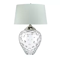 Duża lampa stołowa Samara - 2 źródła światła - Polerowany nikiel, przezroczysty