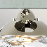 Duża lampa stołowa Samara - 2 źródła światła - Polerowany nikiel, przezroczysty