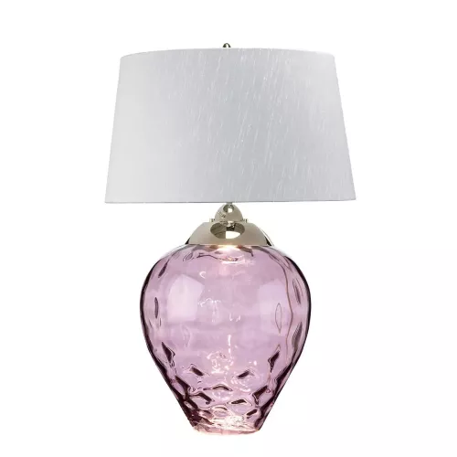 Duża lampa stołowa Samara - 2 źródła światła - Polerowany nikiel, fioletowy