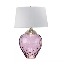 Duża lampa stołowa Samara - 2 źródła światła - Polerowany nikiel, fioletowy