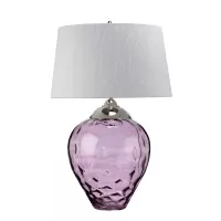 Duża lampa stołowa Samara - 2 źródła światła - Polerowany nikiel, fioletowy