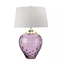 Duża lampa stołowa Samara - 2 źródła światła - Polerowany nikiel, fioletowy