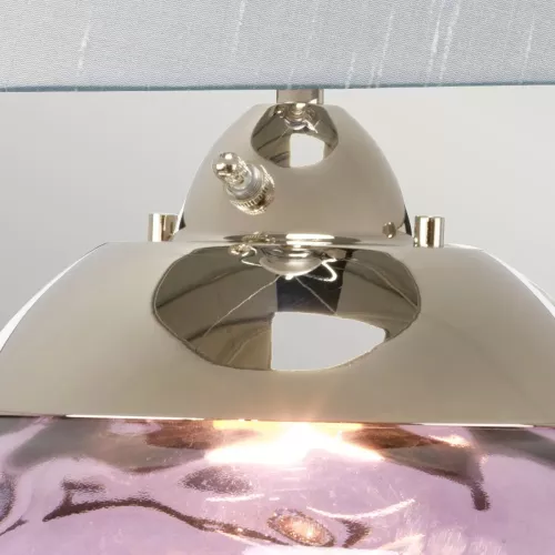 Duża lampa stołowa Samara - 2 źródła światła - Polerowany nikiel, fioletowy
