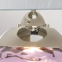 Duża lampa stołowa Samara - 2 źródła światła - Polerowany nikiel, fioletowy