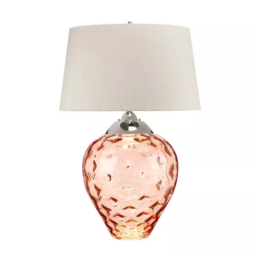 Duża lampa stołowa Samara - 2 źródła światła - Polerowany nikiel, pomarańczowy
