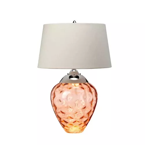 Lampa stołowa Samara - 2 źródła światła - Polerowany nikiel, pomarańczowy