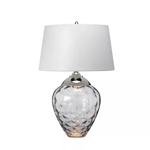 Lampa stołowa Samara - 2 źródła światła - Polerowany nikiel, szary