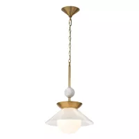 Średnia lampa wisząca Saucer - 1 źródło światła - Postarzany mosiądz