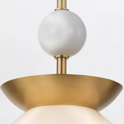 Średnia lampa wisząca Saucer - 1 źródło światła - Postarzany mosiądz