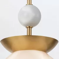Średnia lampa wisząca Saucer - 1 źródło światła - Postarzany mosiądz