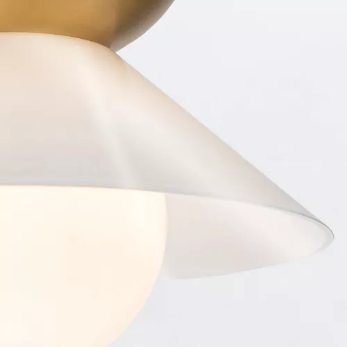 Średnia lampa wisząca Saucer - 1 źródło światła - Postarzany mosiądz