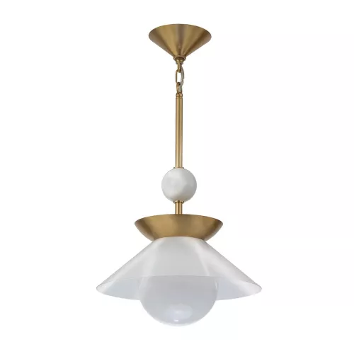 Średnia lampa wisząca Saucer - 1 źródło światła - Postarzany mosiądz