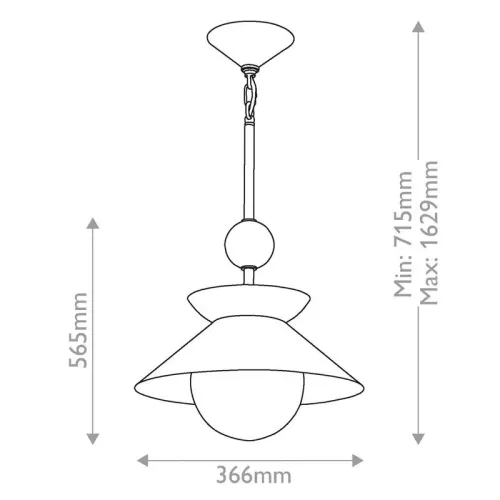 Średnia lampa wisząca Saucer - 1 źródło światła - Postarzany mosiądz