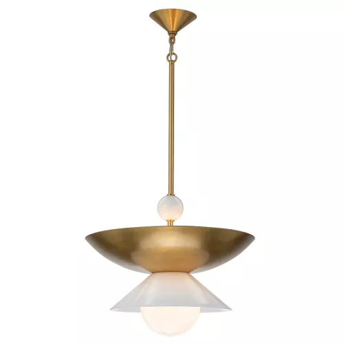 Duża lampa wisząca Saucer - 4 źródła światła - Postarzany mosiądz