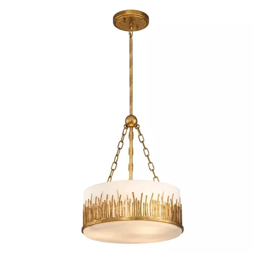 Lampa wisząca Sawgrass - 3 źródła światła - Płatkowe złoto