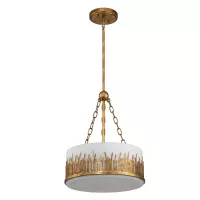 Lampa wisząca Sawgrass - 3 źródła światła - Płatkowe złoto