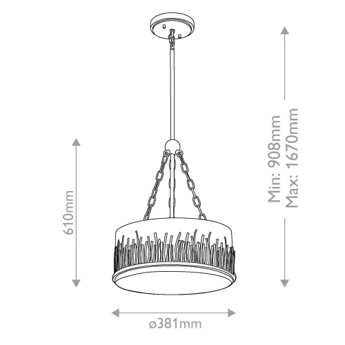 Lampa wisząca Sawgrass - 3 źródła światła - Płatkowe złoto