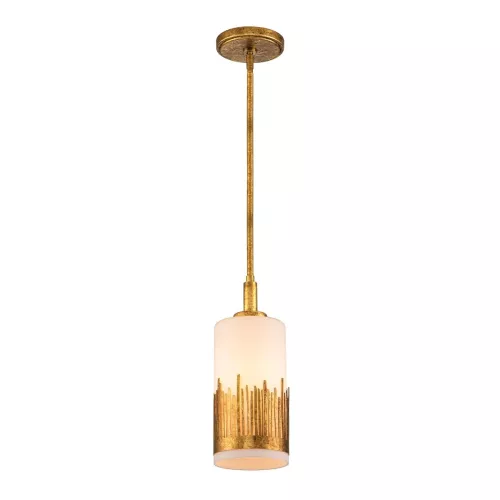 Lampa wisząca Sawgrass - 1 źródło światła - Płatkowe złoto