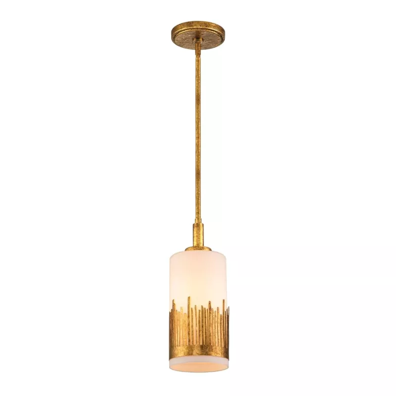 Lampa wisząca Sawgrass - 1 źródło światła - Płatkowe złoto