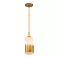 Lampa wisząca Sawgrass - 1 źródło światła - Płatkowe złoto