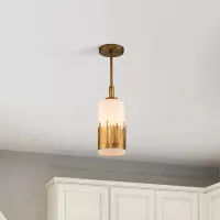 Lampa wisząca Sawgrass - 1 źródło światła - Płatkowe złoto
