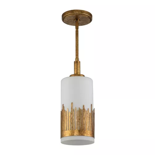 Lampa wisząca Sawgrass - 1 źródło światła - Płatkowe złoto