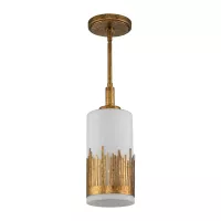 Lampa wisząca Sawgrass - 1 źródło światła - Płatkowe złoto