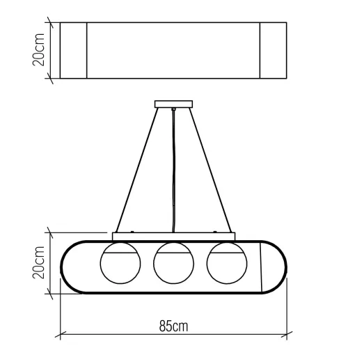 Lampa wisząca Sfera - 3 źródła światła