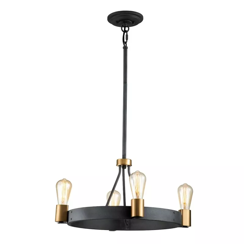 Lampa wisząca / półplafon Silas - 4 źródła światła - Postarzany cynk
