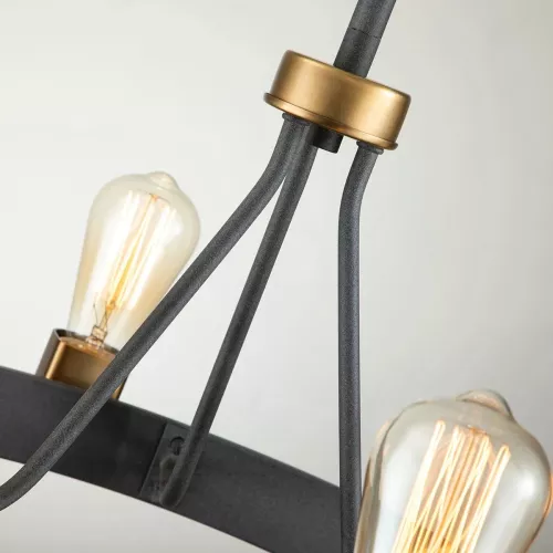 Lampa wisząca / półplafon Silas - 4 źródła światła - Postarzany cynk