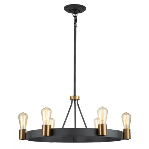 Lampa wisząca / półplafon Silas - 6 źródeł światła - Postarzany cynk