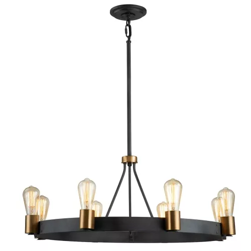 Lampa wisząca / półplafon Silas - 8 źródeł światła - Postarzany cynk